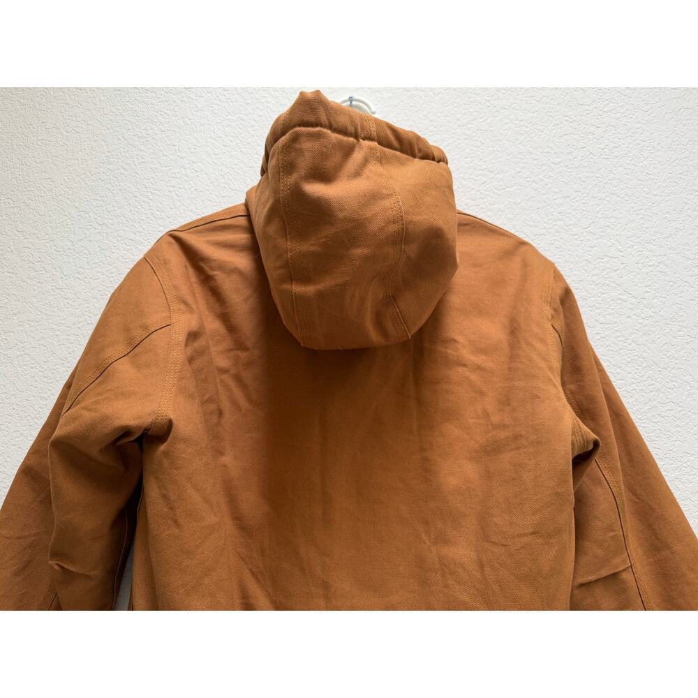 Carhartt Quilted Lined Hooded Jacket Boys Size Large (14-16) Tan Vintage Cotton - Picture 14 of 16
